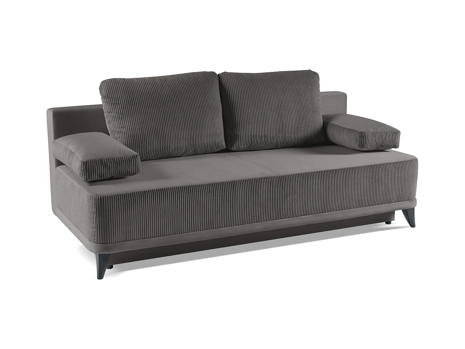 Sofa z funkcją spania Skont - tkanina welwetowa - trzyosobowa - ciemnoszary