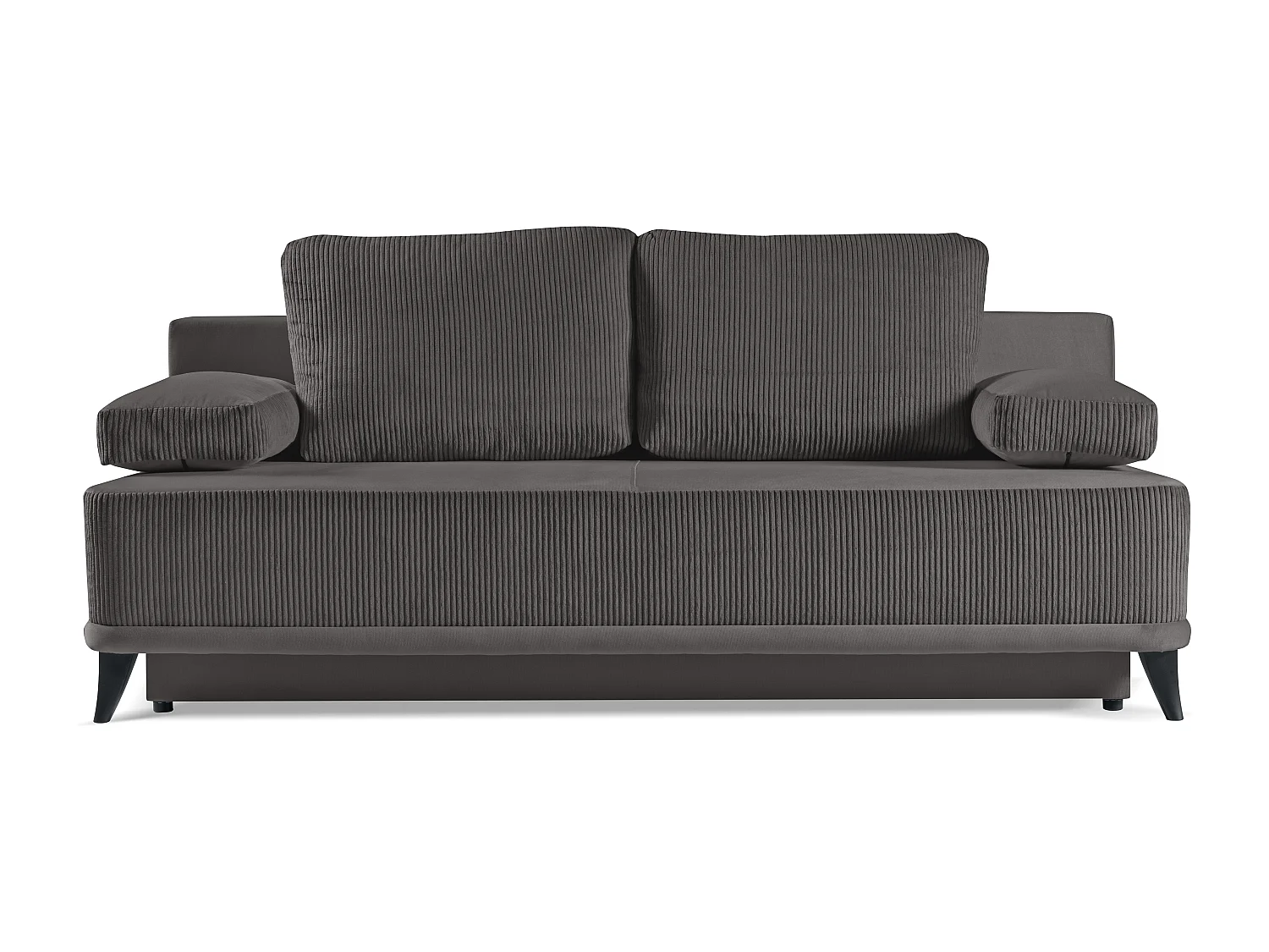Canapé convertible Skont - velours - 3 places - gris foncé