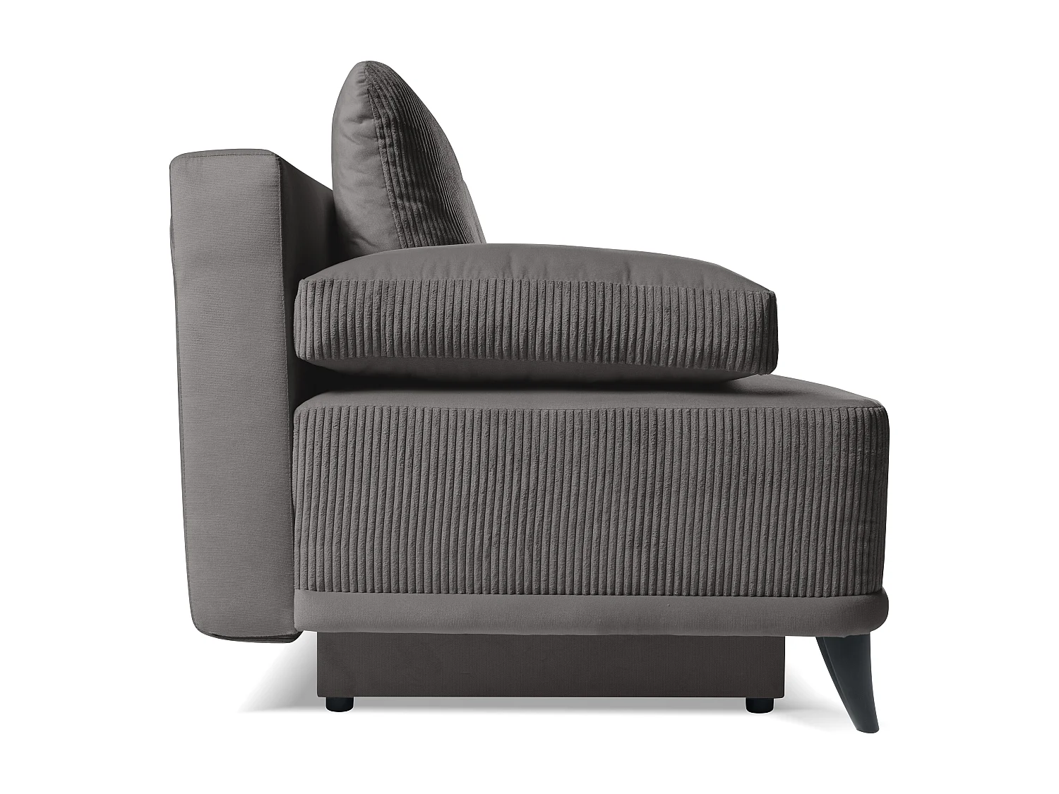 Canapé convertible Skont - velours - 3 places - gris foncé