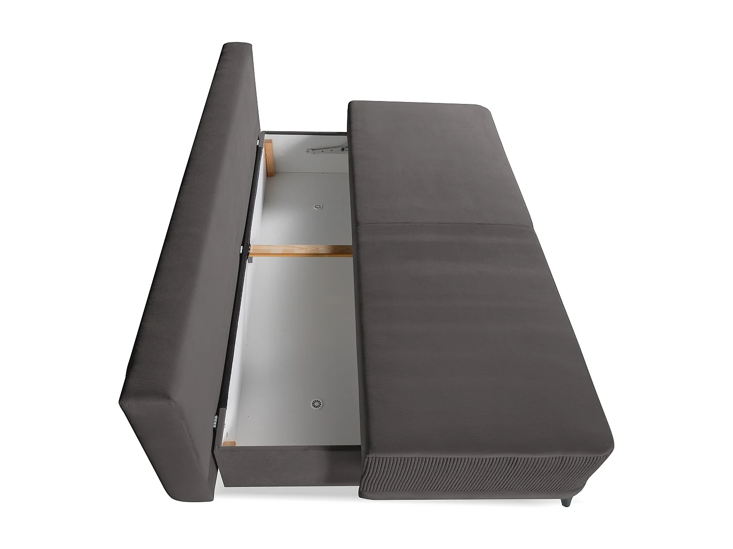 Canapé convertible Skont - velours - 3 places - gris foncé