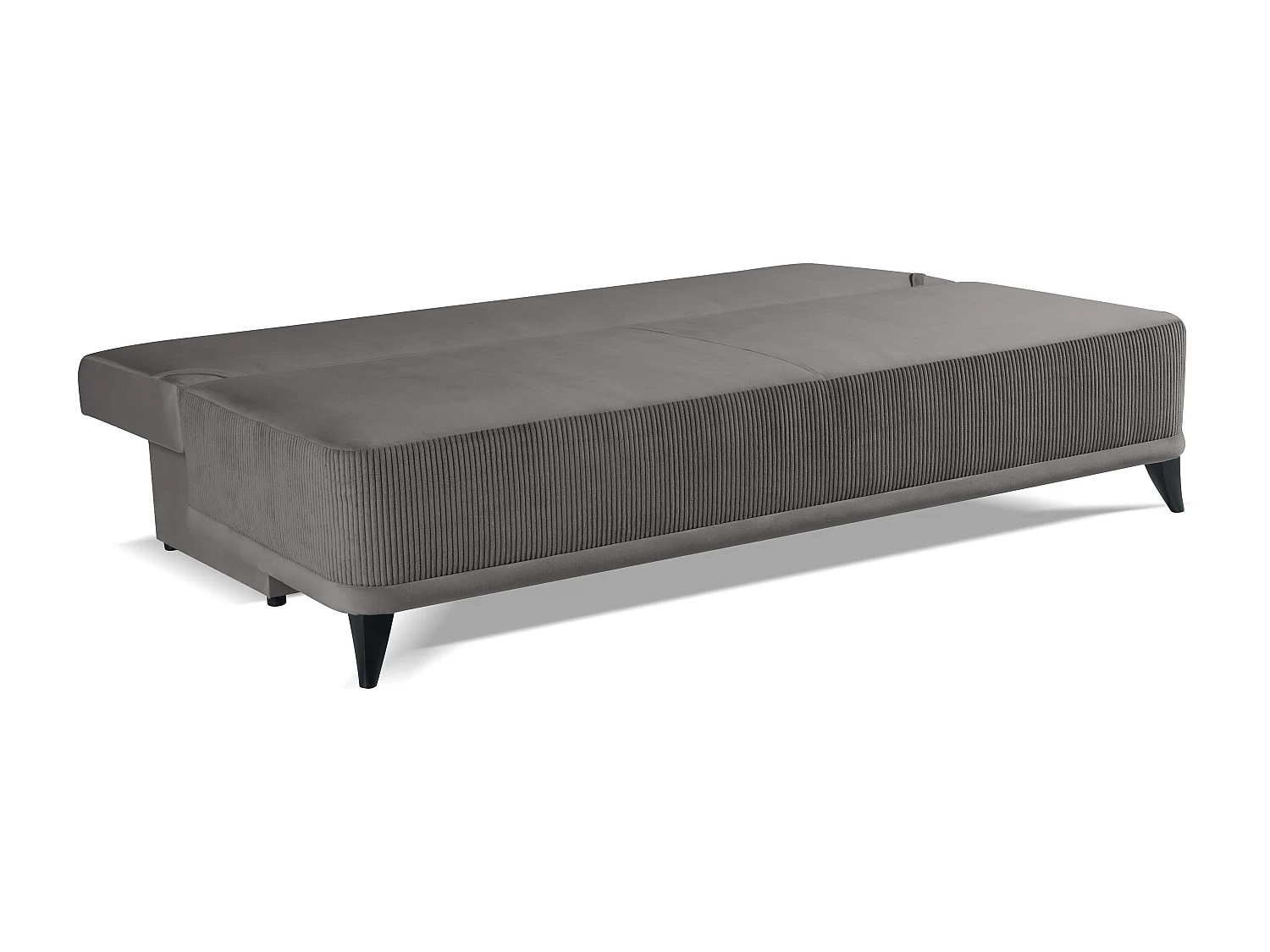 Canapé convertible Skont - velours - 3 places - gris foncé