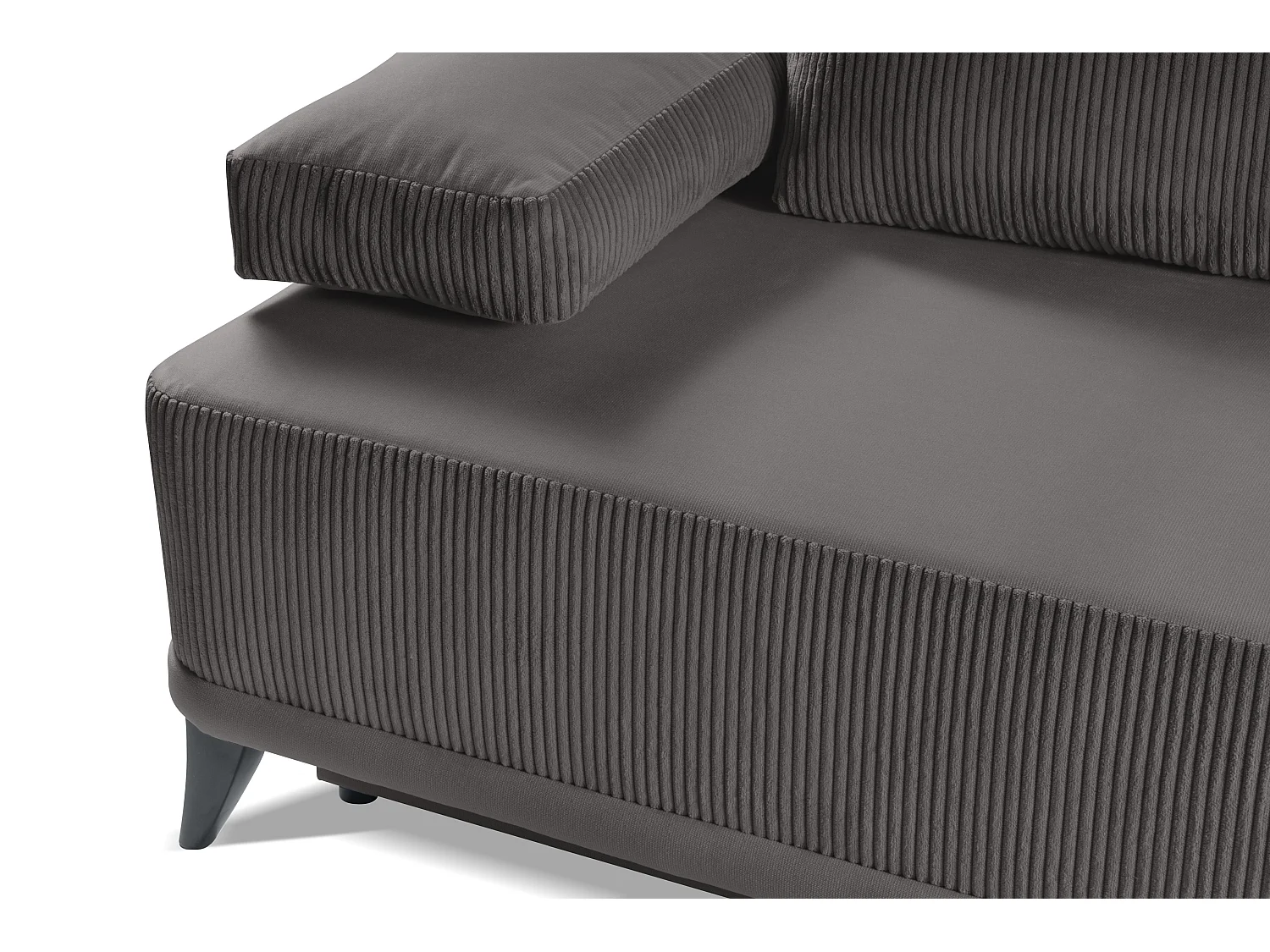 Canapé convertible Skont - velours - 3 places - gris foncé