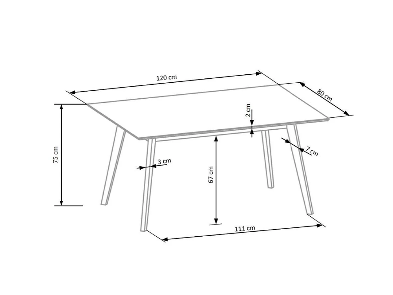 Esstisch Set Cordoba (80x120)/MDF+Furnier/inkl.Stühle/Braun