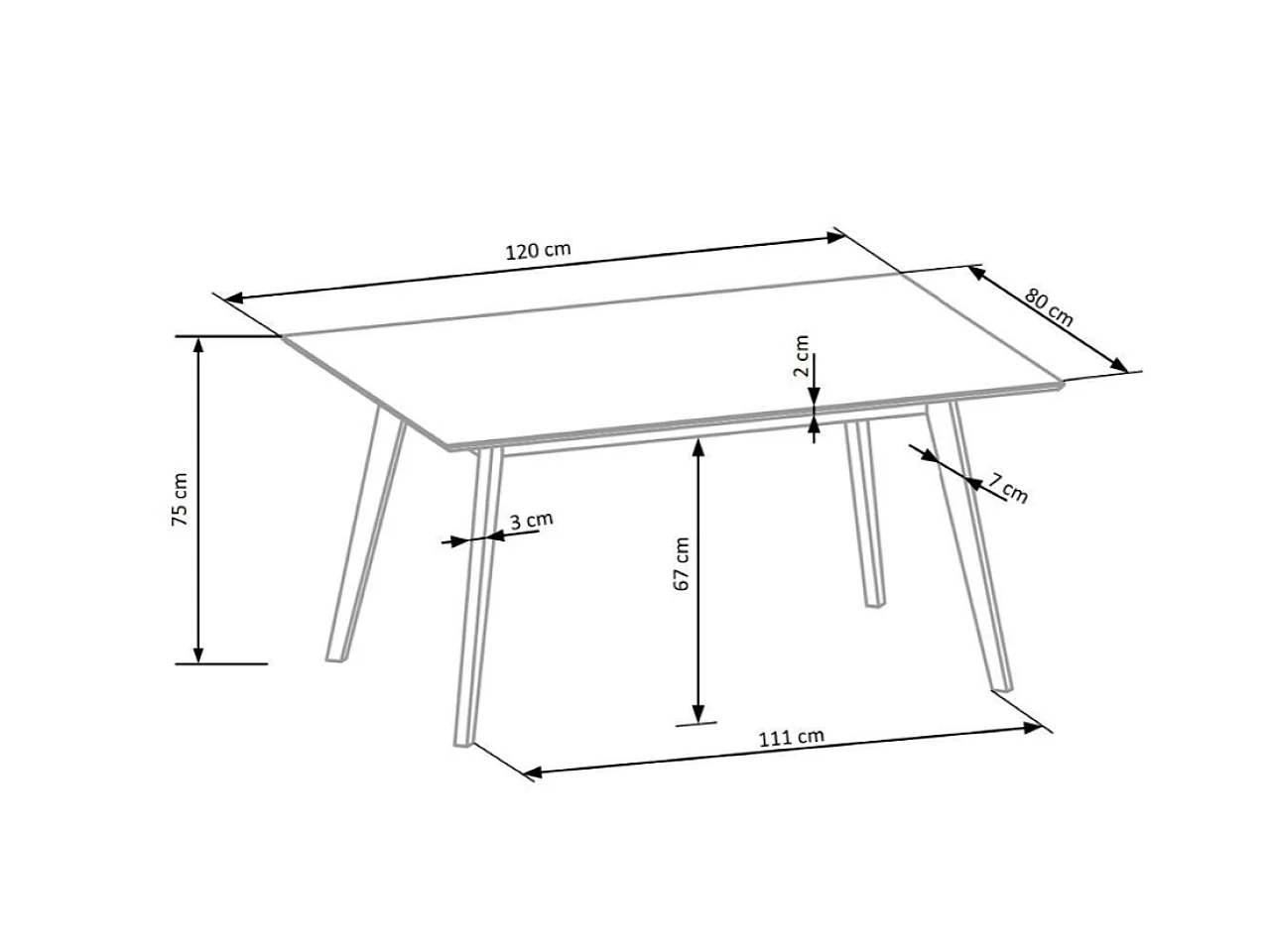 Set tavolo da pranzo Cordoba (80x120)/MDF+impiallacciatura/incl. sedie/marrone