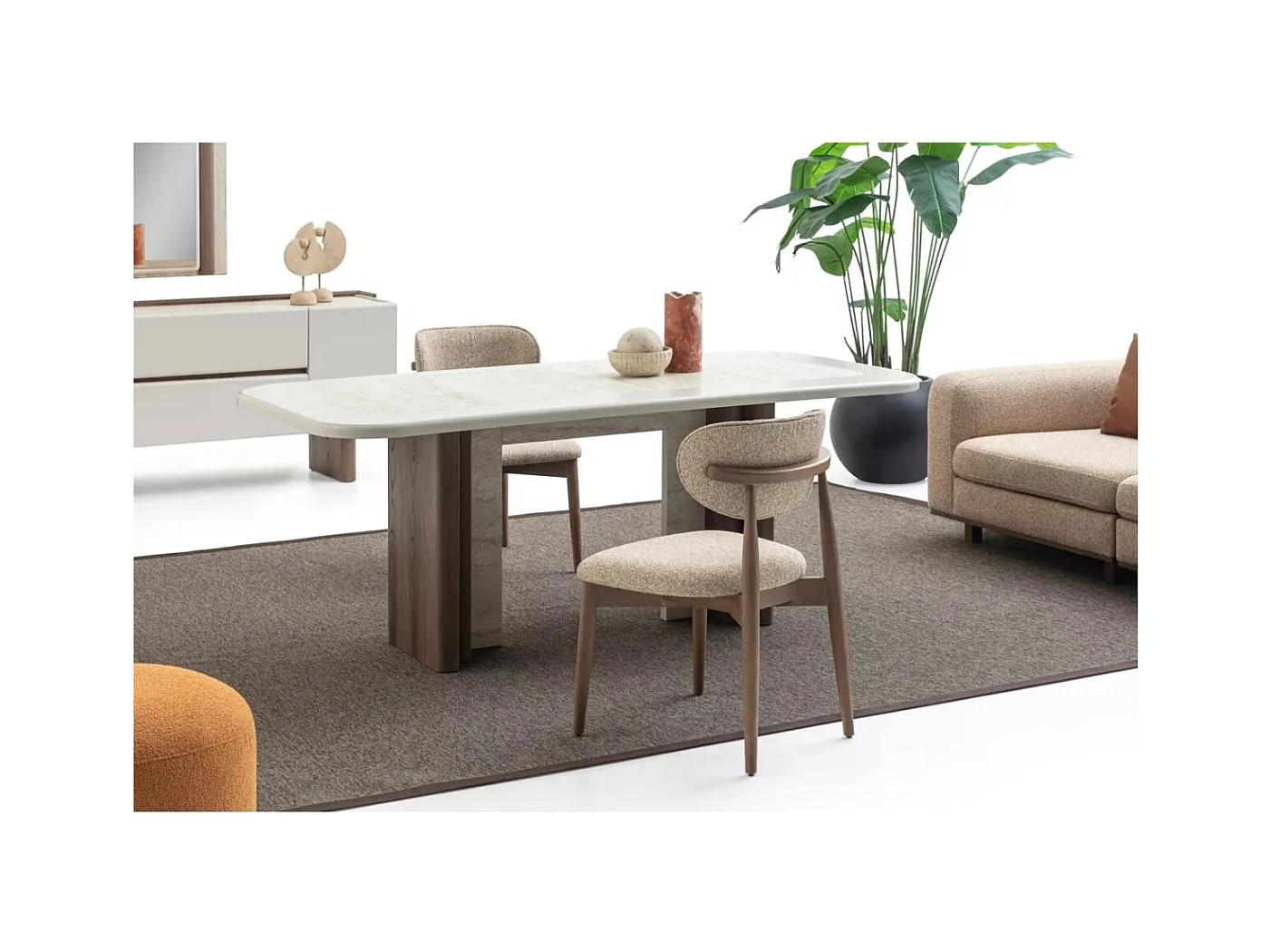 Esstisch Praga (100x200)/Beige&Braun