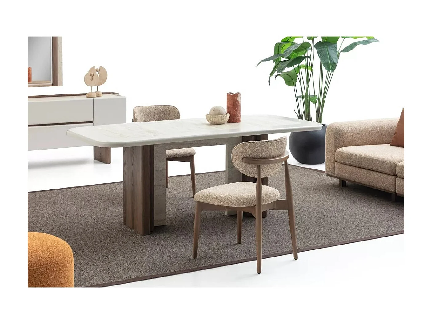 Esstisch Praga (100x200)/Beige&Braun