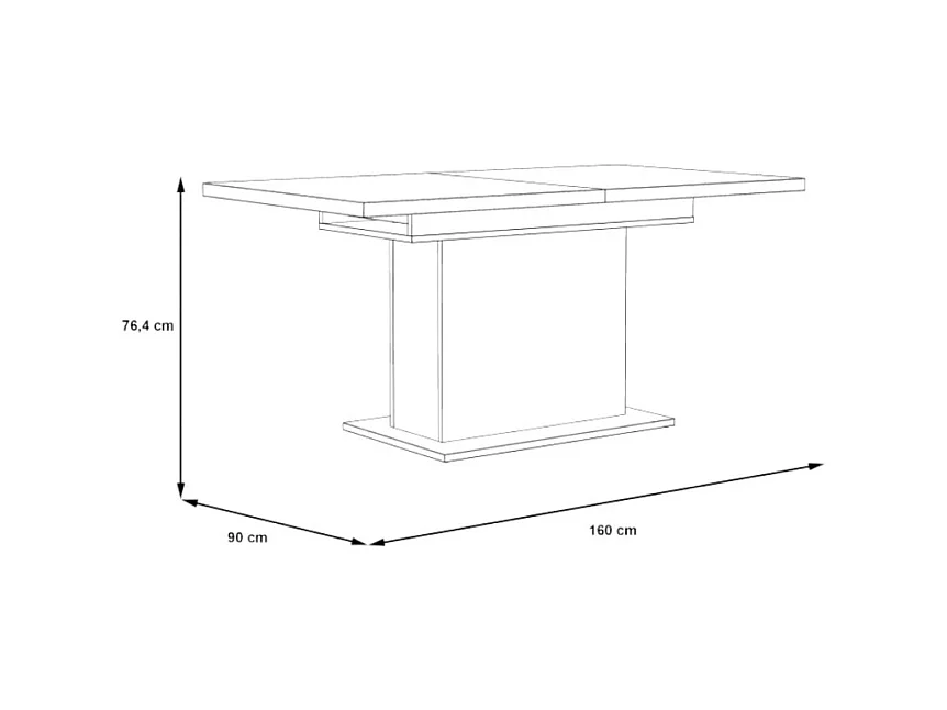 Esstisch Riciano (90x160-200)/Erweiterbar/Braun&Weiss