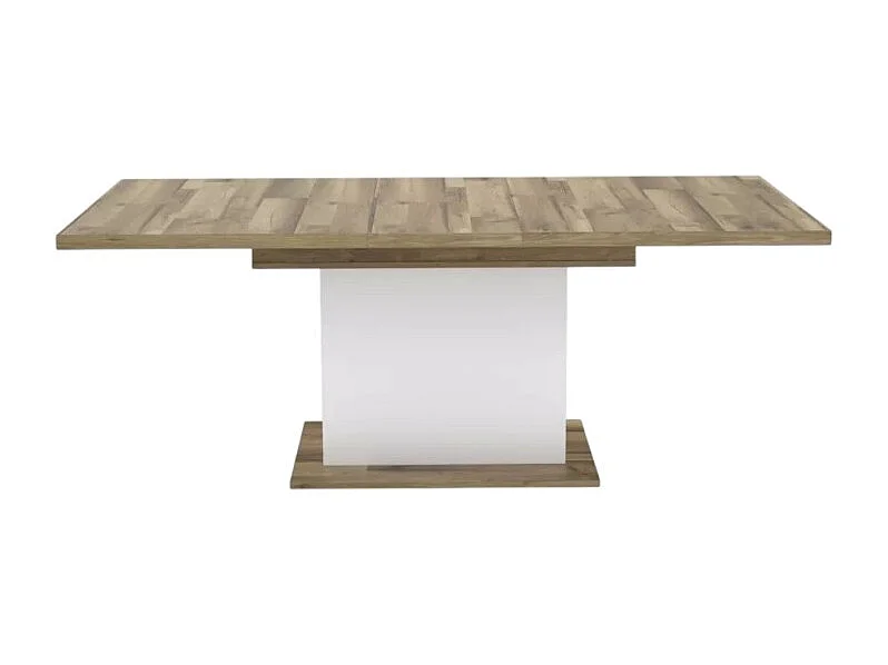 Table à manger Riciano (90x160-200)/Extensible/Marron et Blanc