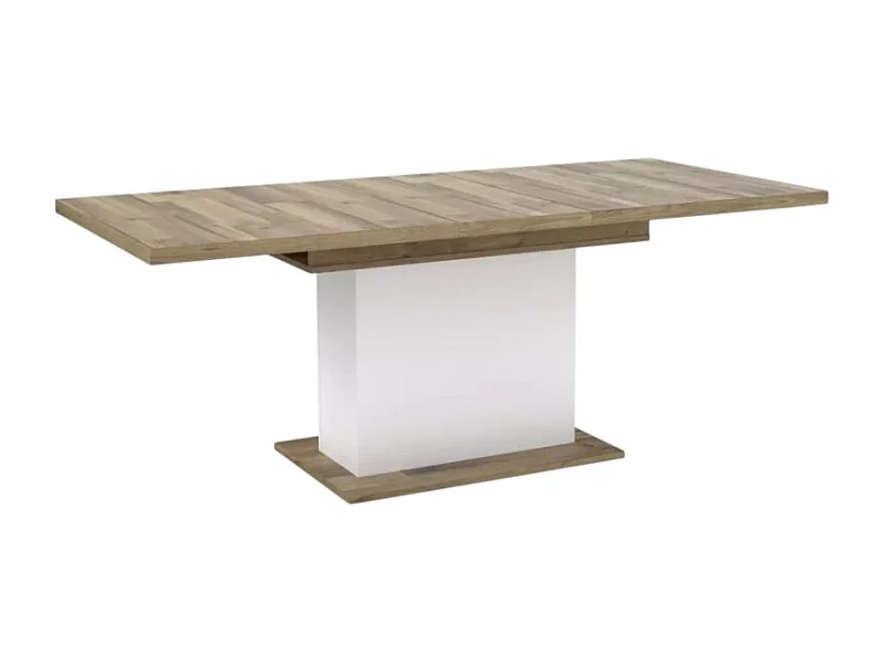 Tavolo da pranzo Riciano (90x160-200)/Allungabile/Marrone e Bianco