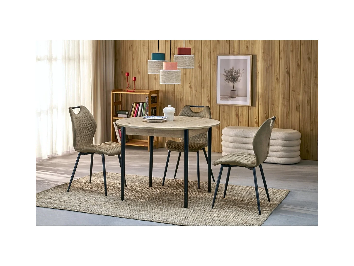 Table à manger Pivot (102x102-142)/Extensible/Marron&