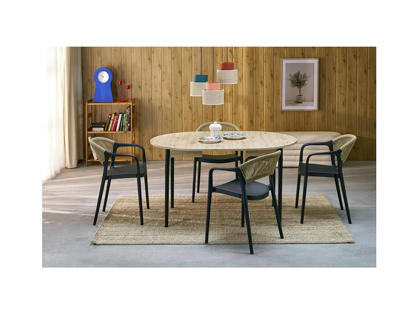 Table à manger Pivot (102x102-142)/Extensible/Marron&