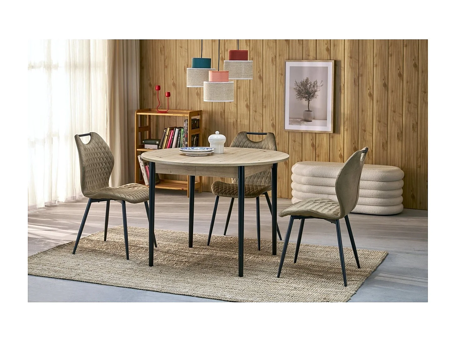 Table à manger Pivot (102x102-142)/Extensible/Marron&