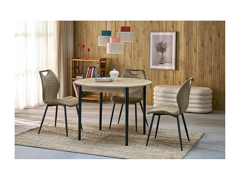 Table à manger Pivot (102x102-142)/Extensible/Marron&