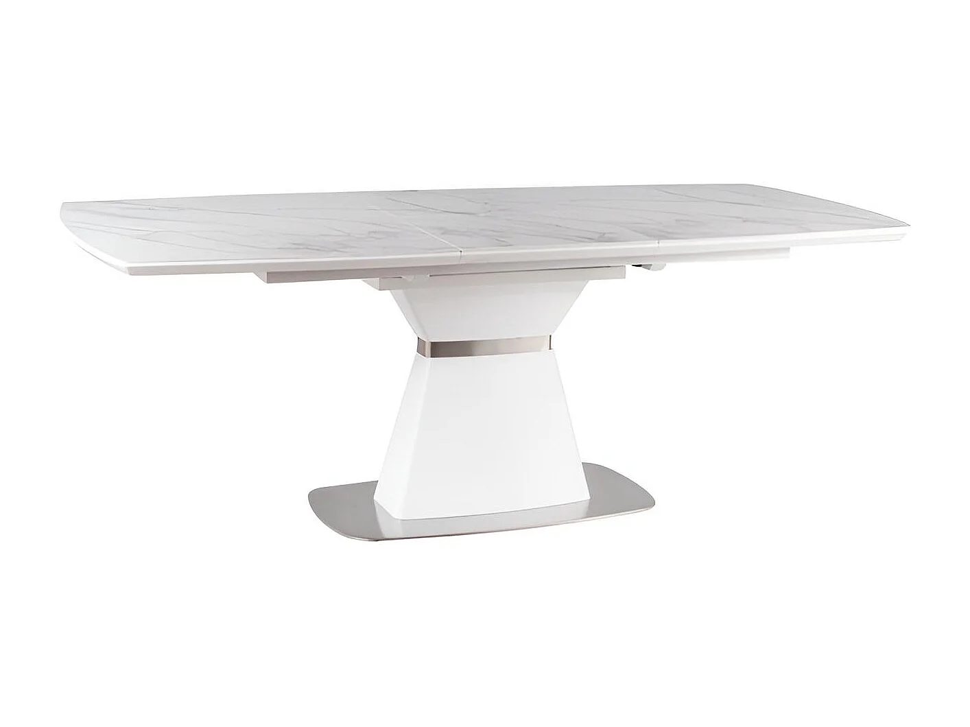 Esstisch Saturn (90x160-210)/Erweiterbar/Keramik&MDF/Weiss