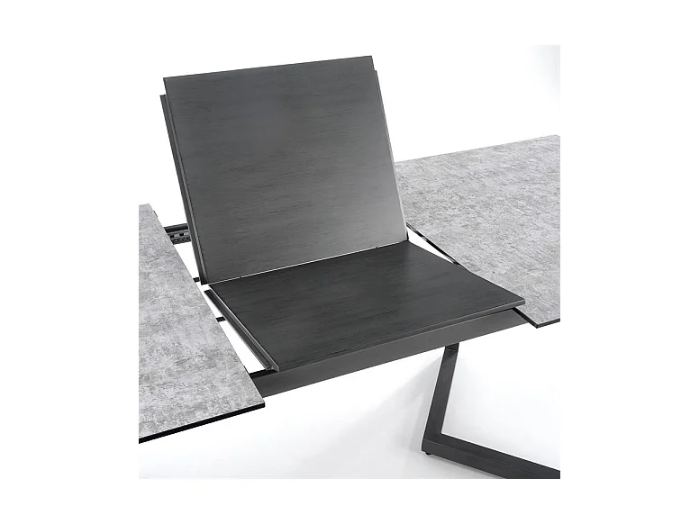 Esstisch Tiziano (90x160-210)/Erweiterbar/Grau&Schwarz