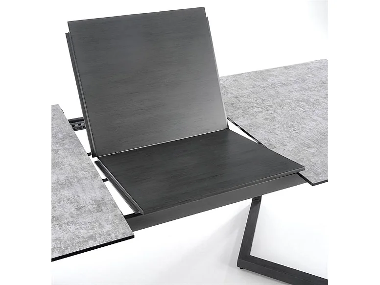 Esstisch Tiziano (90x160-210)/Erweiterbar/Grau&Schwarz