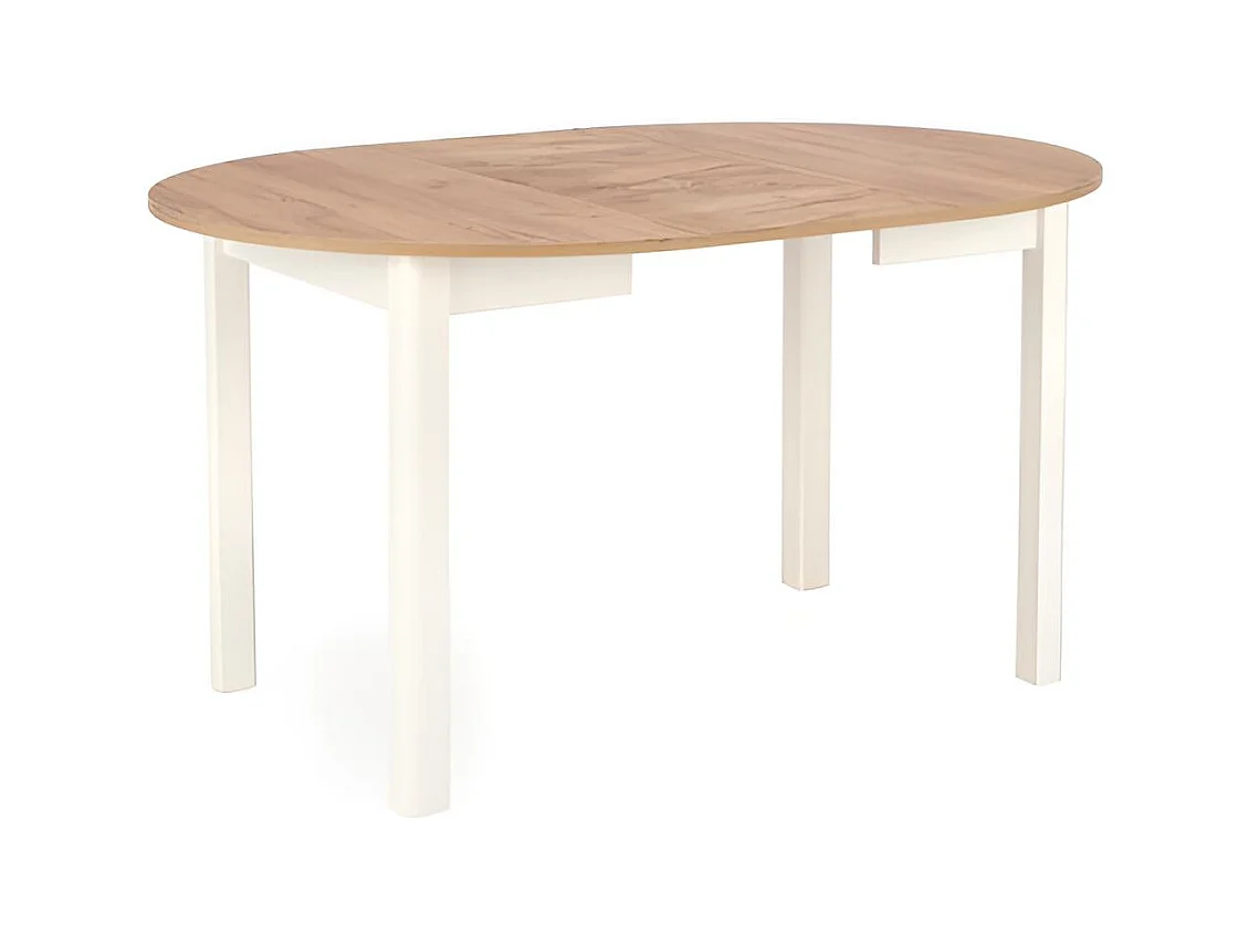 Esstisch Ringo O (102x102-142)/Erweiterbar/Braun&Weiss