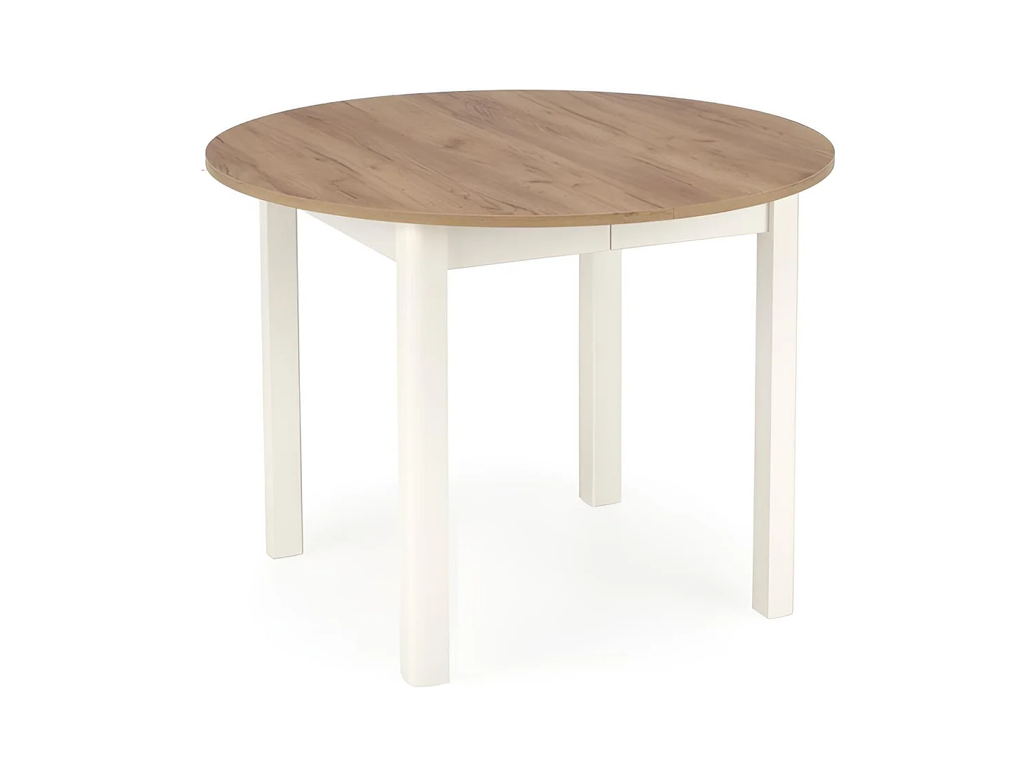 Esstisch Ringo O (102x102-142)/Erweiterbar/Braun&Weiss