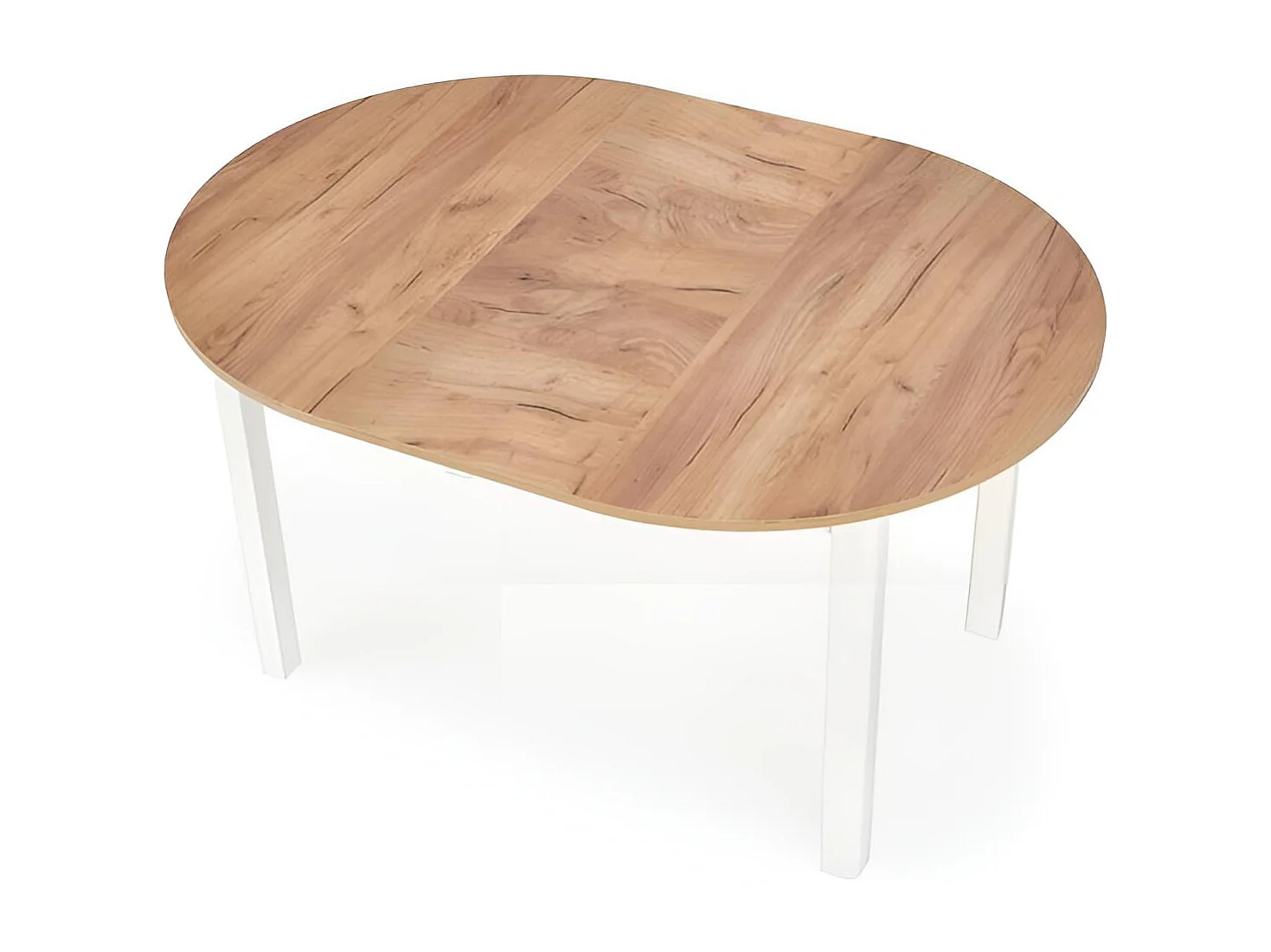 Esstisch Ringo O (102x102-142)/Erweiterbar/Braun&Weiss