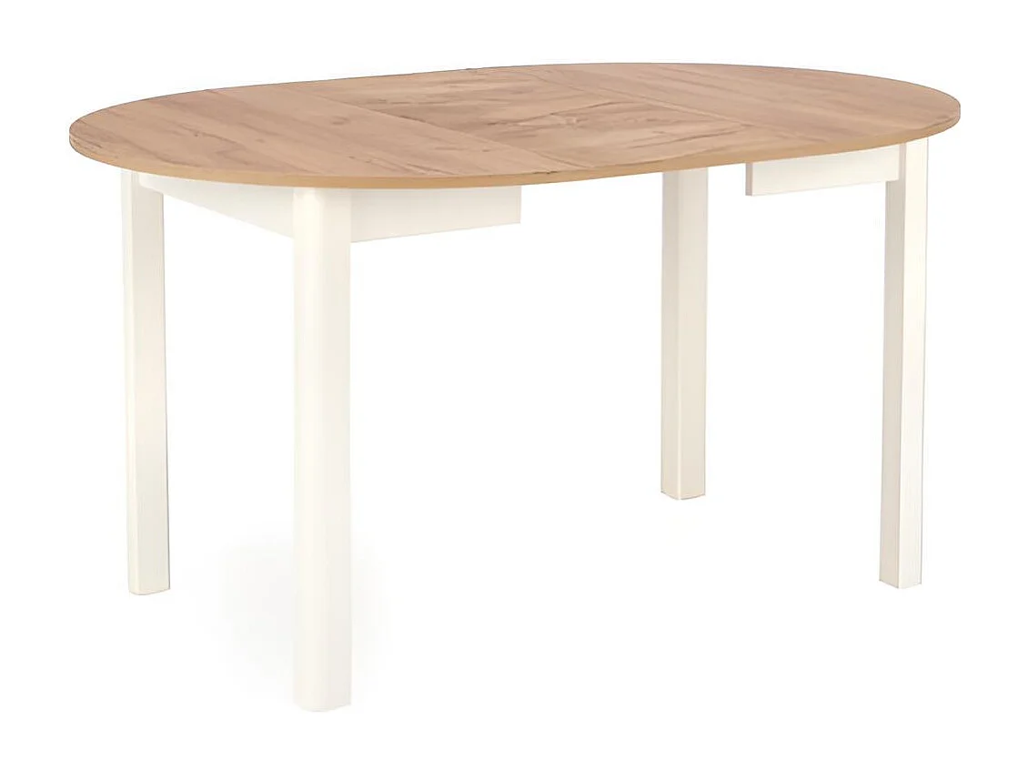 Esstisch Ringo O (102x102-142)/Erweiterbar/Braun&Weiss