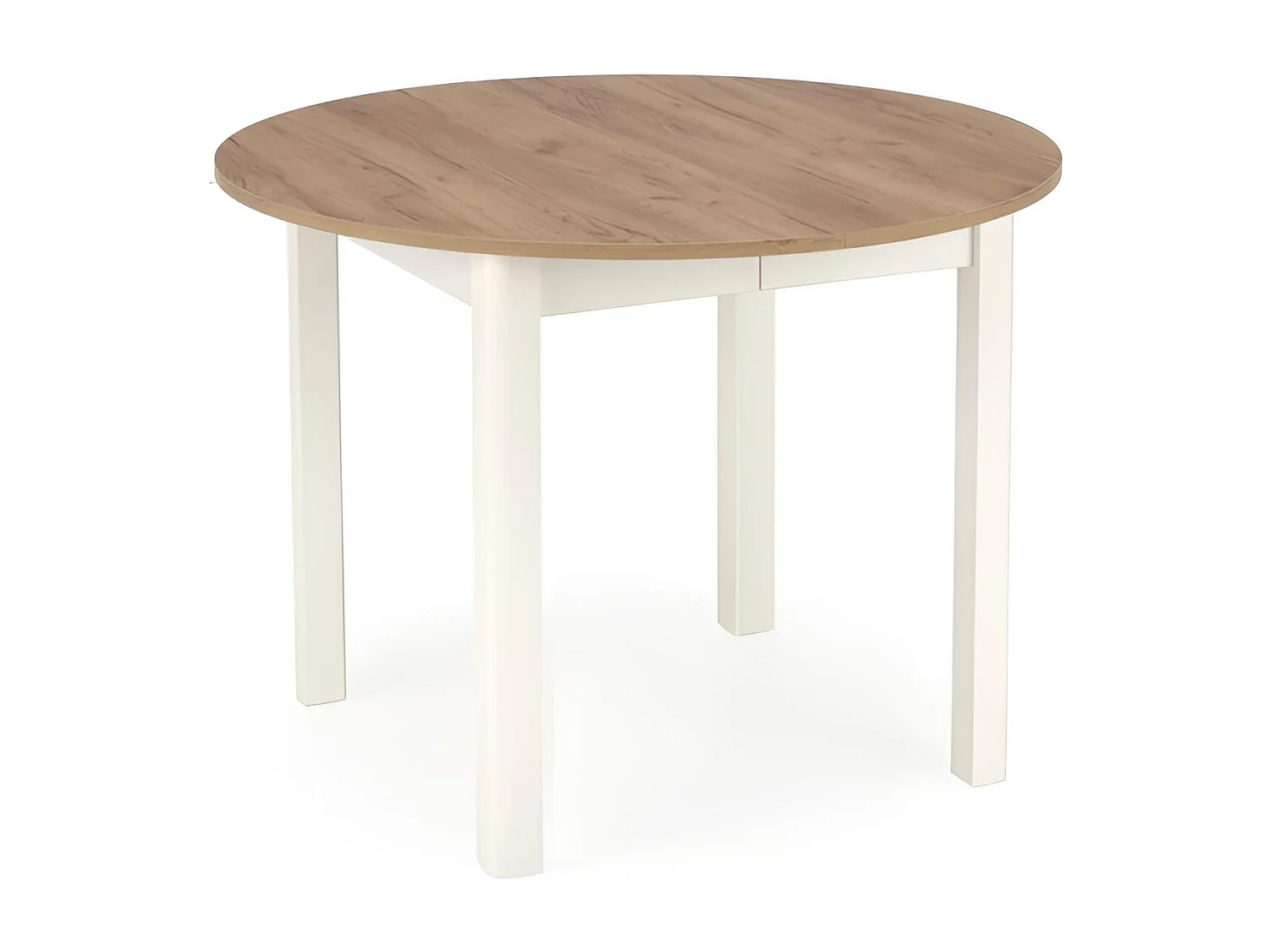 Esstisch Ringo O (102x102-142)/Erweiterbar/Braun&Weiss