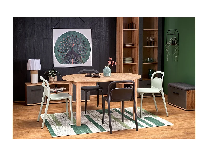 Table de salle à manger Ringo O (102x102-142)/Marron