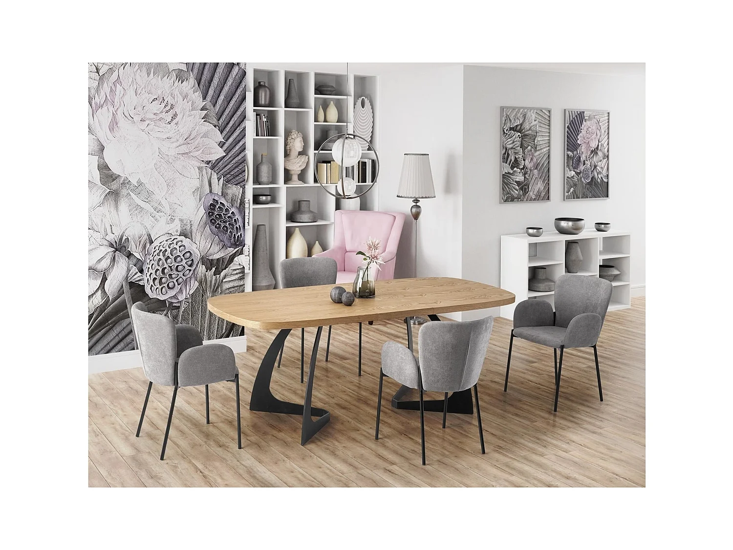 Esstisch Venom (90x160-210)/Erweiterbar/Braun&Schwarz