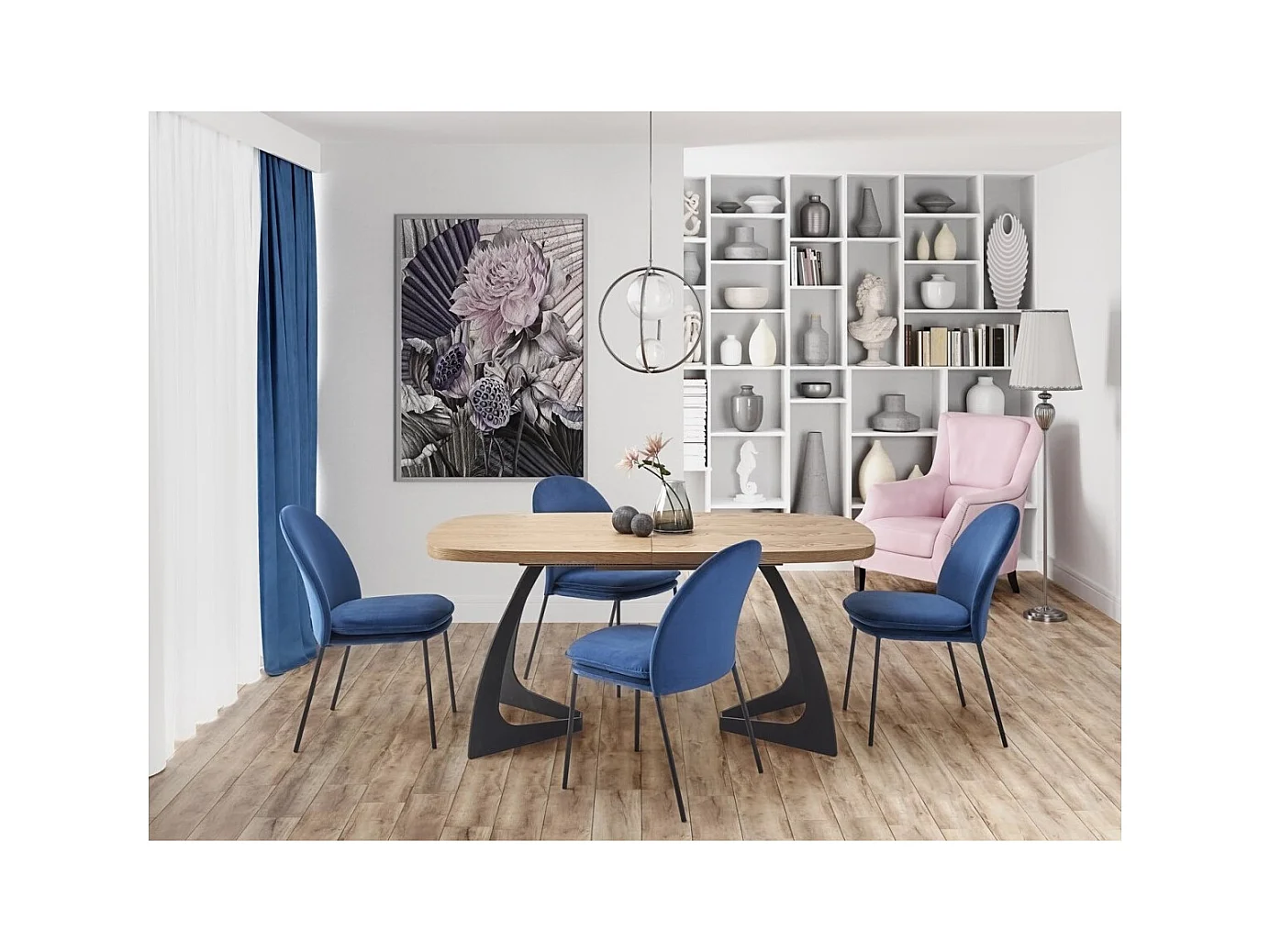 Esstisch Venom (90x160-210)/Erweiterbar/Braun&Schwarz