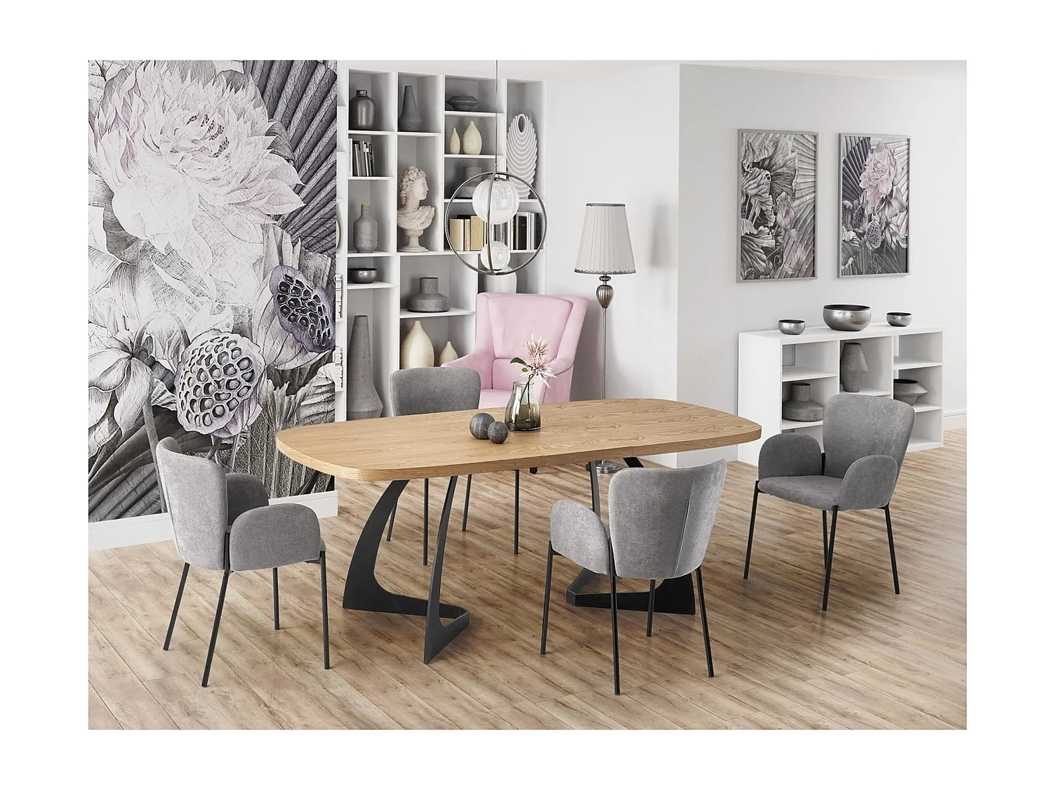 Esstisch Venom (90x160-210)/Erweiterbar/Braun&Schwarz