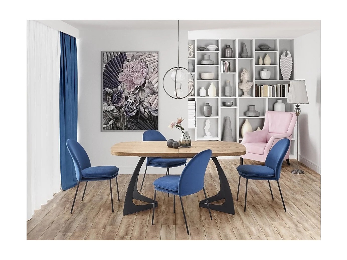 Esstisch Venom (90x160-210)/Erweiterbar/Braun&Schwarz