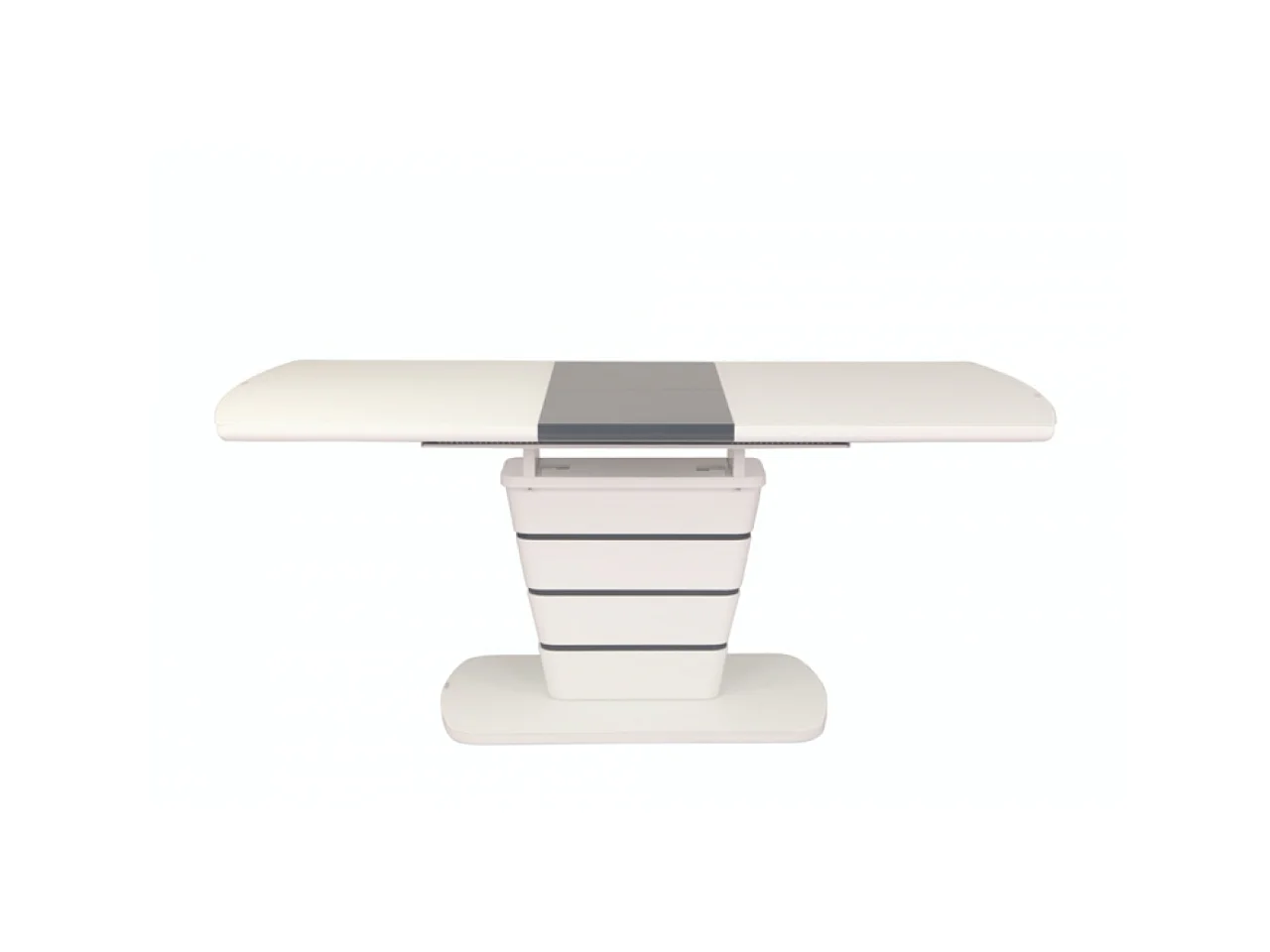 Table à manger Ronix L (80x160-200)/Extensible/MDF/Blanc et Anthracite