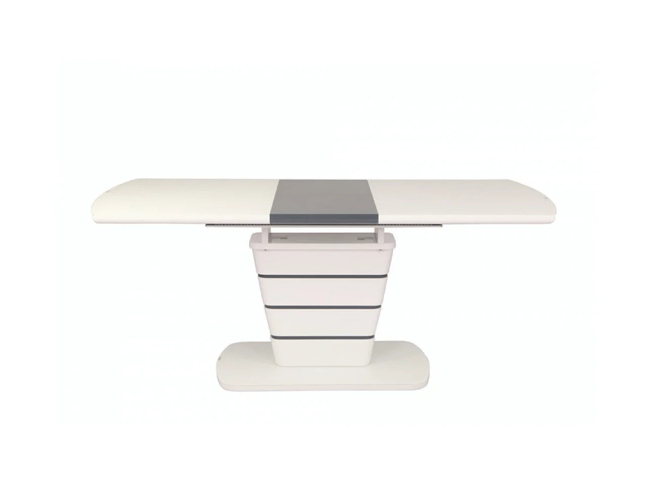 Table à manger Ronix L (80x160-200)/Extensible/MDF/Blanc et Anthracite