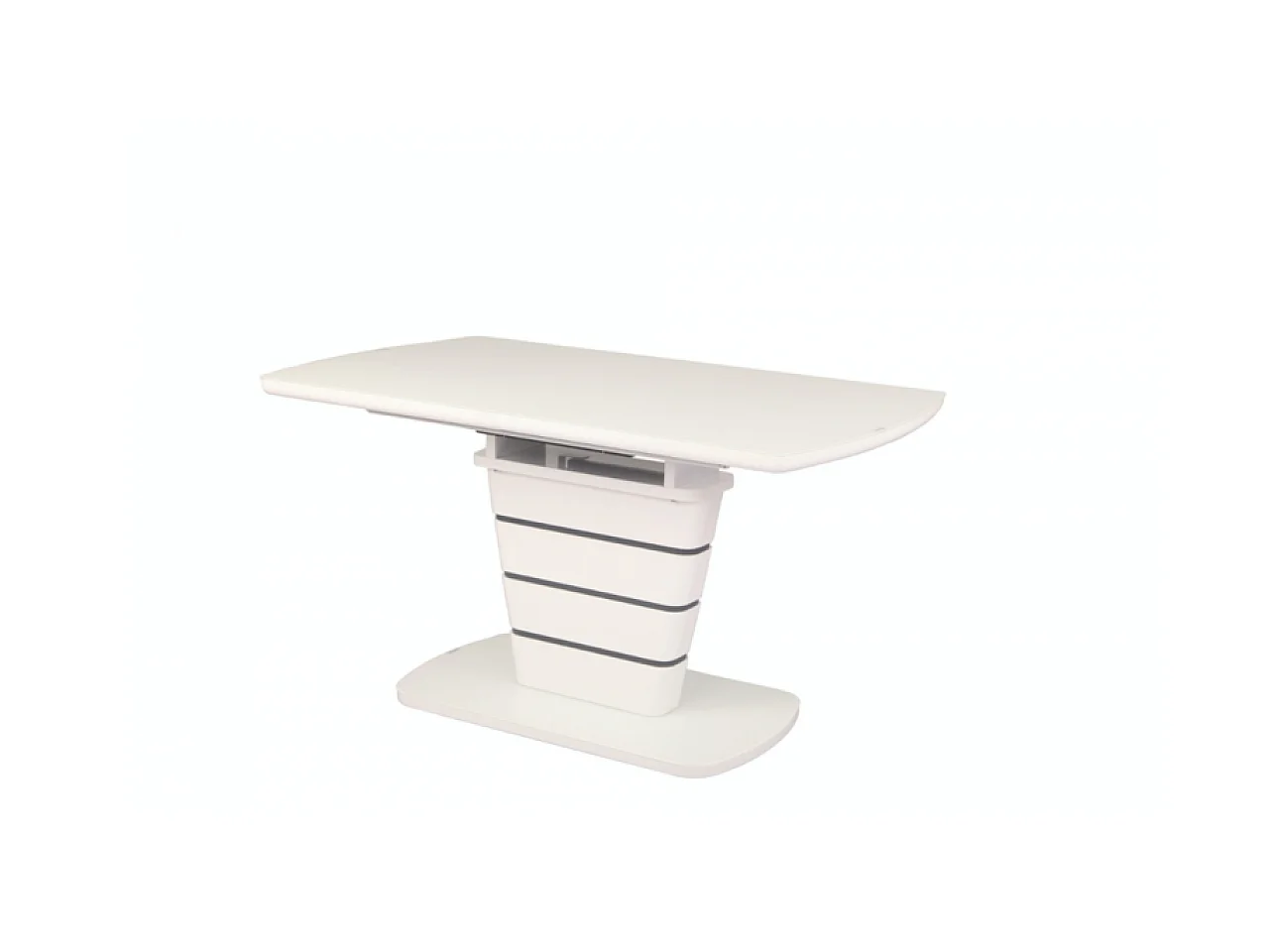 Table à manger Ronix L (80x160-200)/Extensible/MDF/Blanc et Anthracite