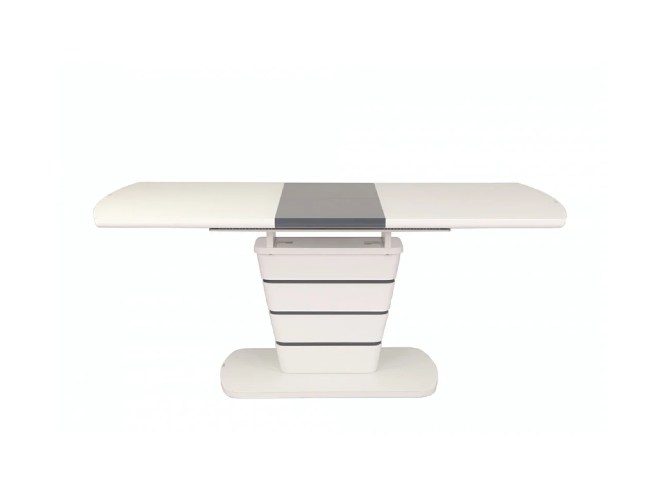 Table à manger Ronix L (80x160-200)/Extensible/MDF/Blanc et Anthracite