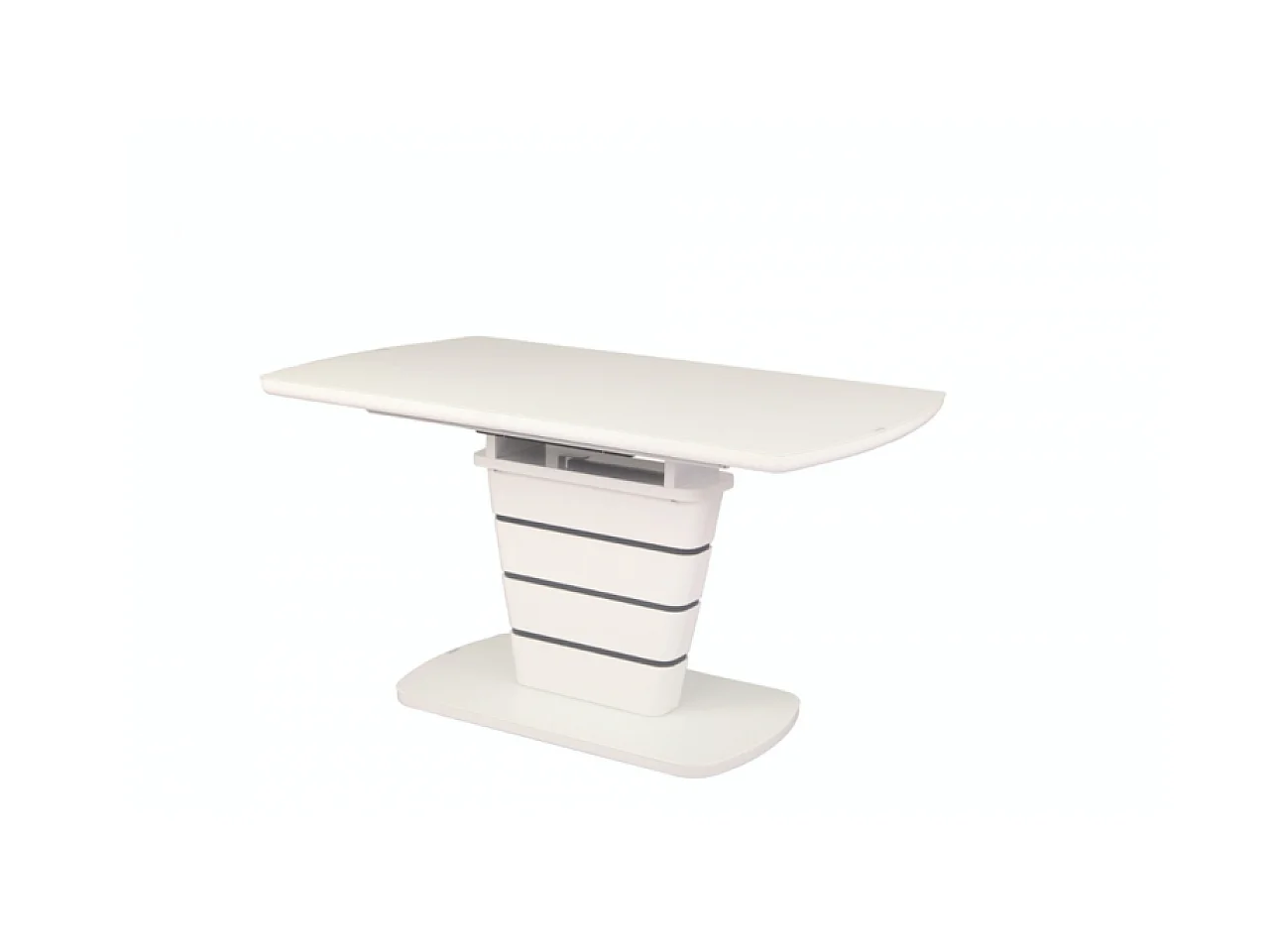 Table à manger Ronix L (80x160-200)/Extensible/MDF/Blanc et Anthracite