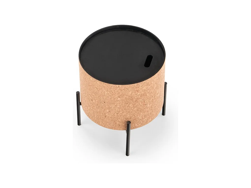 Tavolino Sasha/Sughero/Metallo/MDF/Marrone&Nero