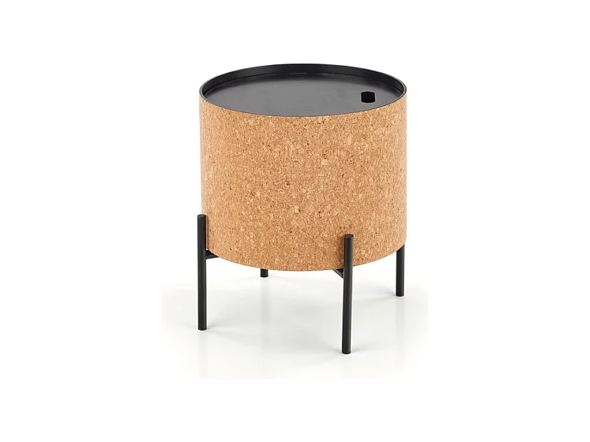 Tavolino Sasha/Sughero/Metallo/MDF/Marrone&Nero