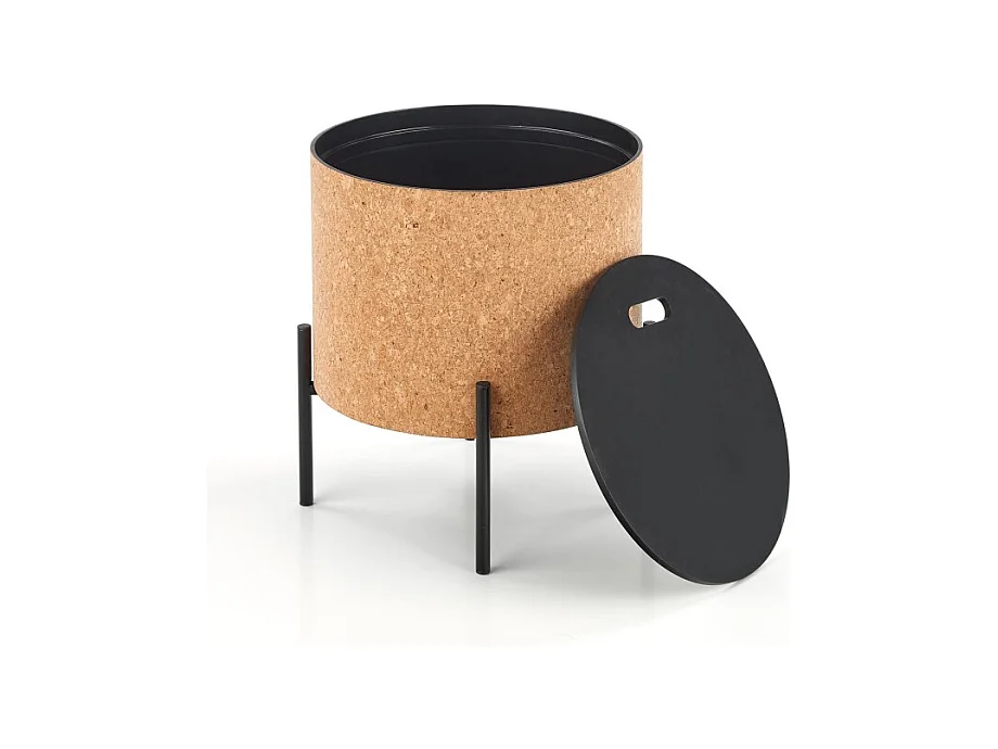 Tavolino Sasha/Sughero/Metallo/MDF/Marrone&Nero