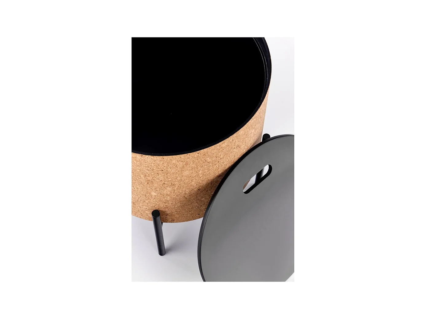 Tavolino Sasha/Sughero/Metallo/MDF/Marrone&Nero