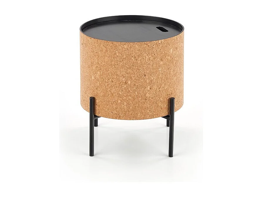 Tavolino Sasha/Sughero/Metallo/MDF/Marrone&Nero