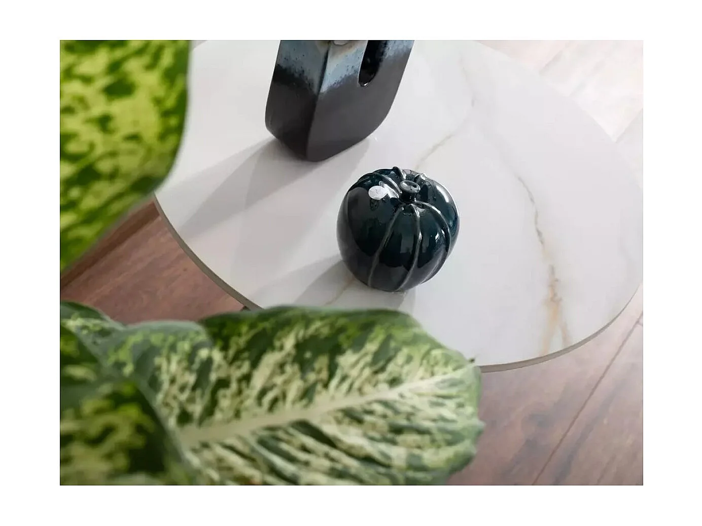 Tavolino Hill/Ceramica/Metallo/Bianco&Nero