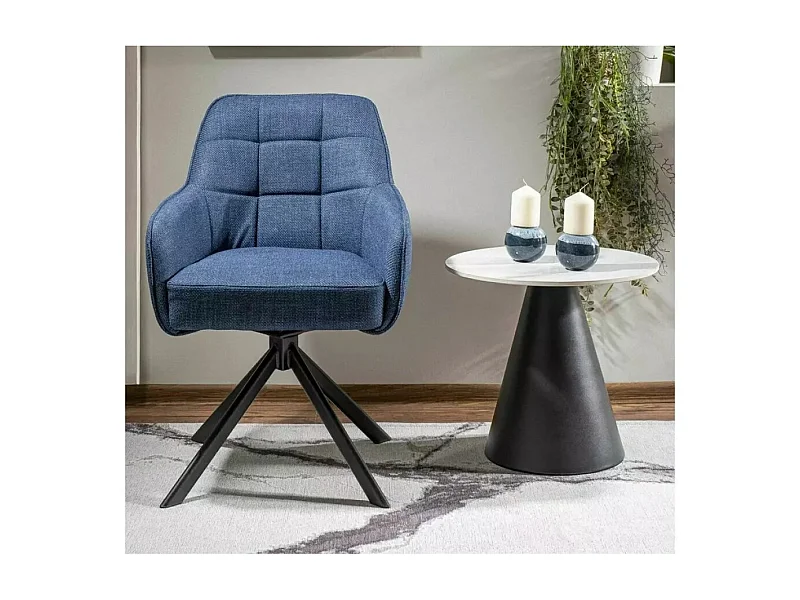 Table d'appoint Hill/Céramique/Métal/Blanc&Noir