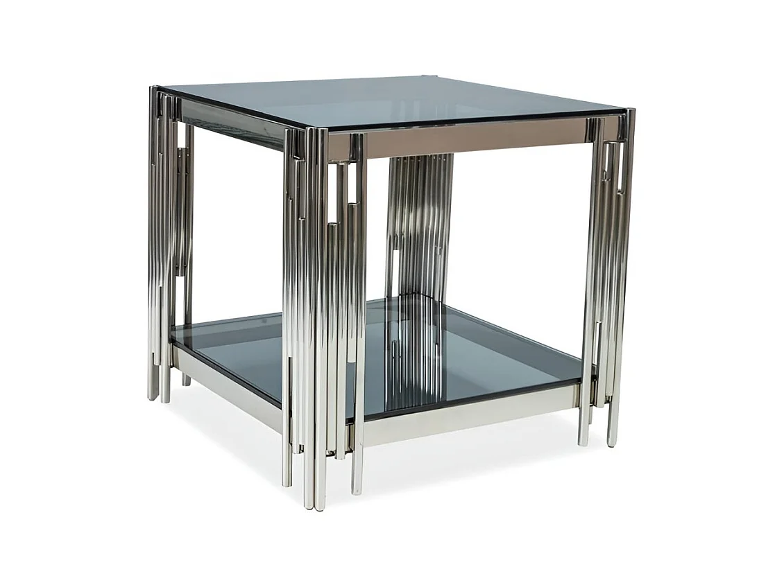 Tavolino Fossil S/vetro/acciaio inossidabile/argento
