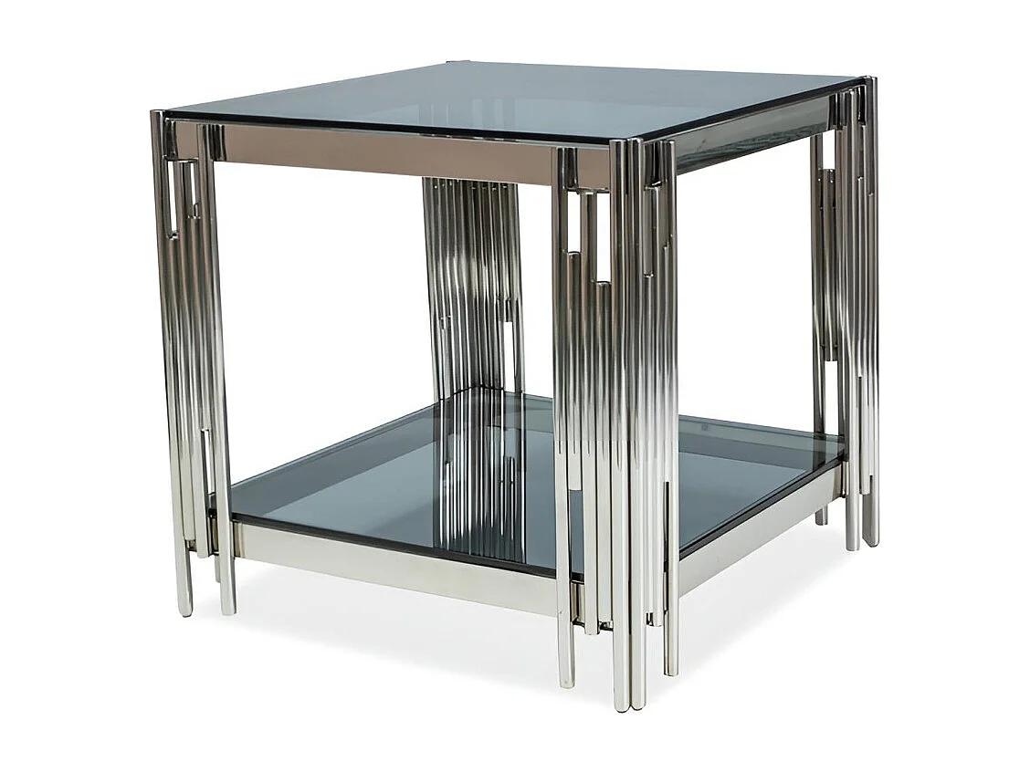 Tavolino Fossil S/vetro/acciaio inossidabile/argento