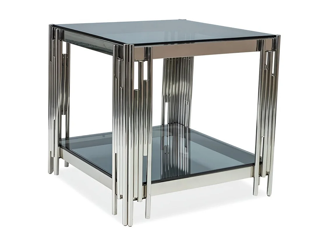 Tavolino Fossil S/vetro/acciaio inossidabile/argento
