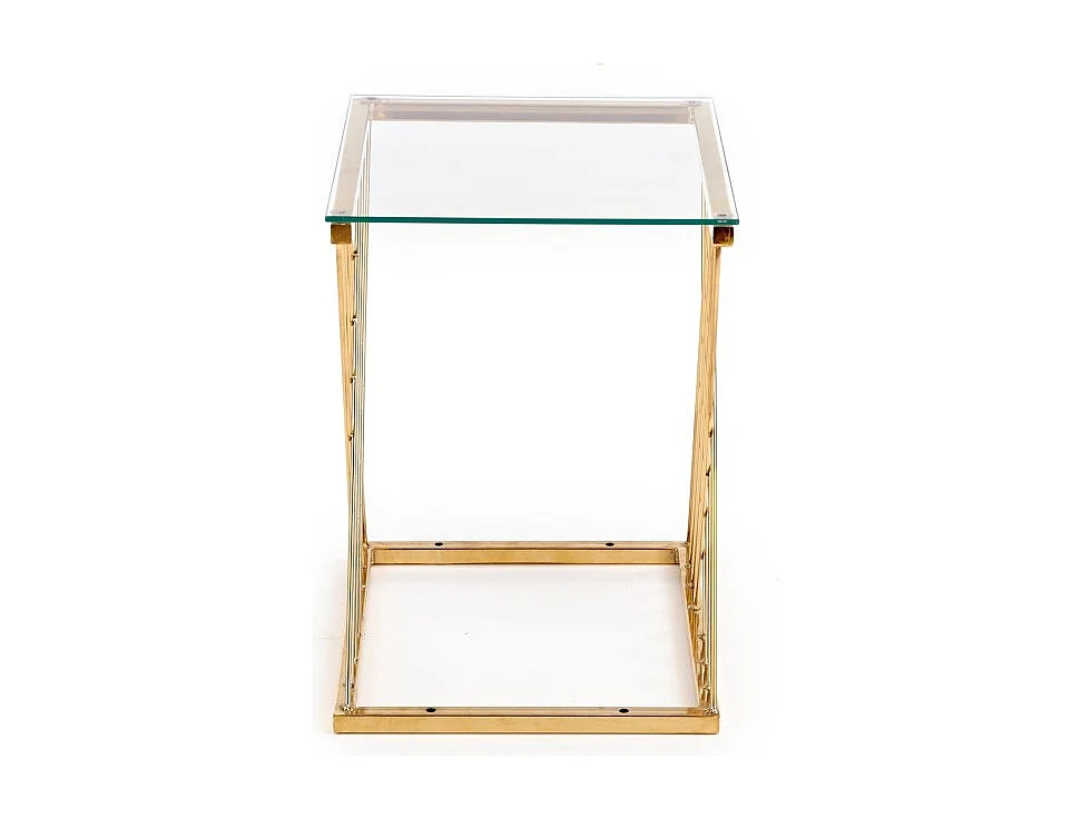 Beistelltisch Nancy/Metall/Glas/Gold