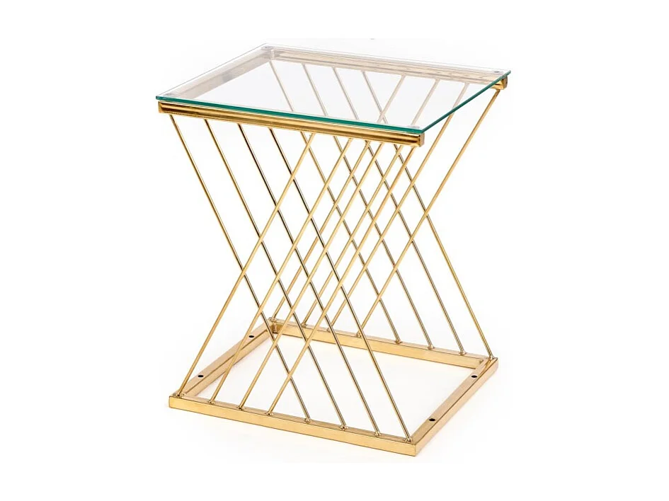 Table d'appoint Nancy/Métal/Verre/Or