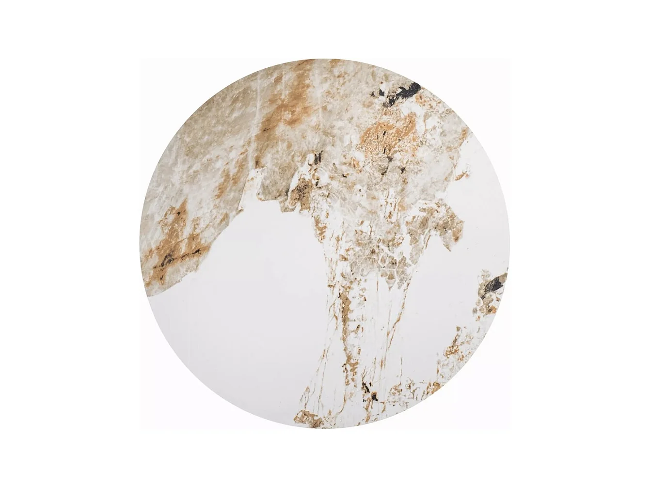 Tavolino Napa L/Metallo prezioso/Ceramica/Marrone&Bianco