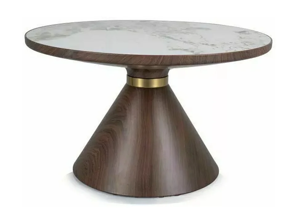 Table D'appoint Napa L/Métal précieux/Céramique/Marron&Blanc
