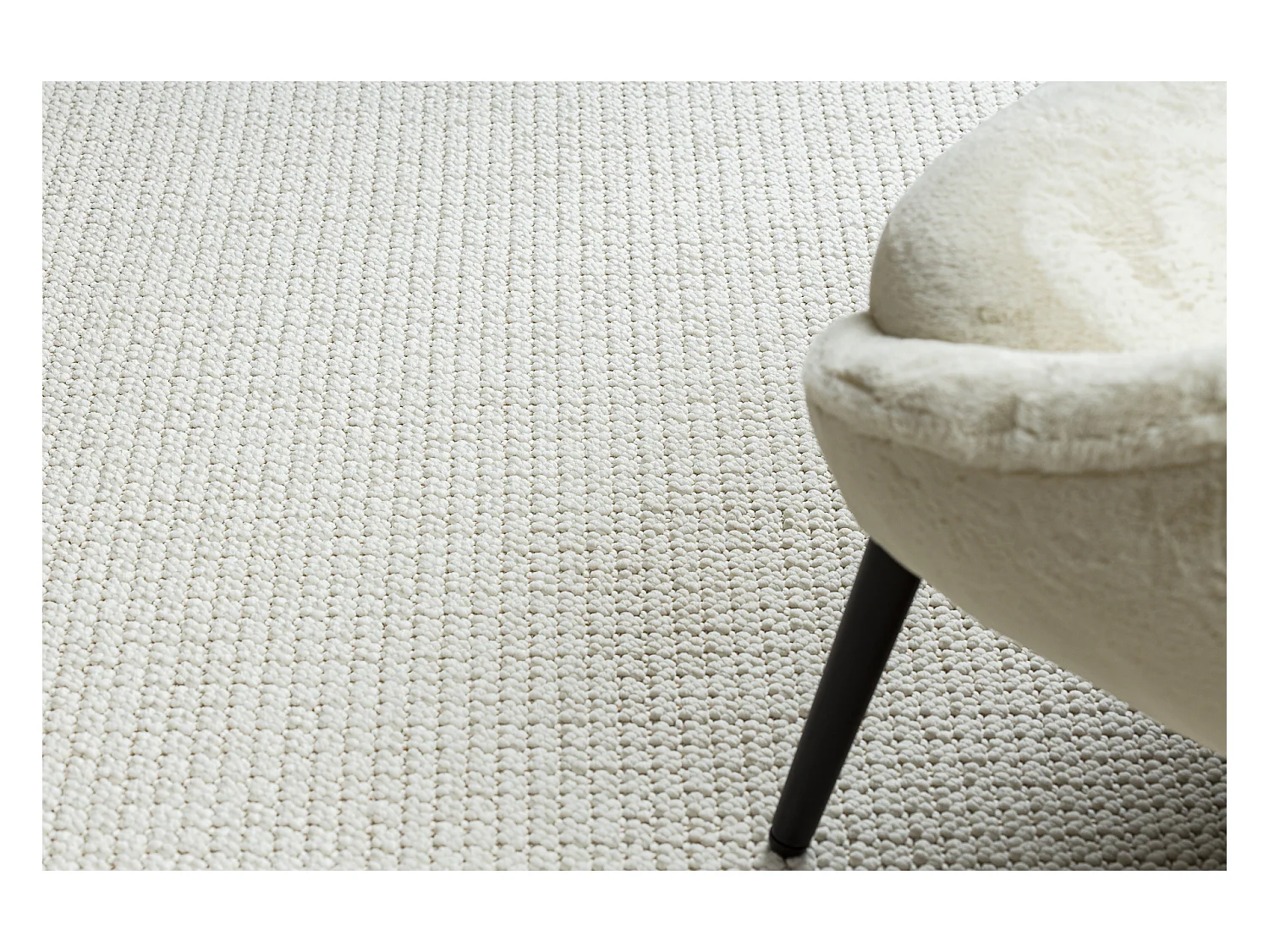 Tapis CASABLANCA LOOP blanc, bouclé, doux 80x150 cm